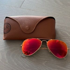 Ray Ban mirrored aviator sunglasses